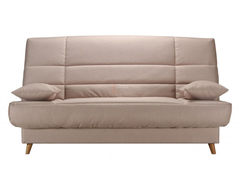 Banquette Clic-Clac tissu beige avec matelas STARBED ép. 13 cm