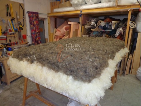 Matelas en laine Bio et crin animal fabrication artisanale