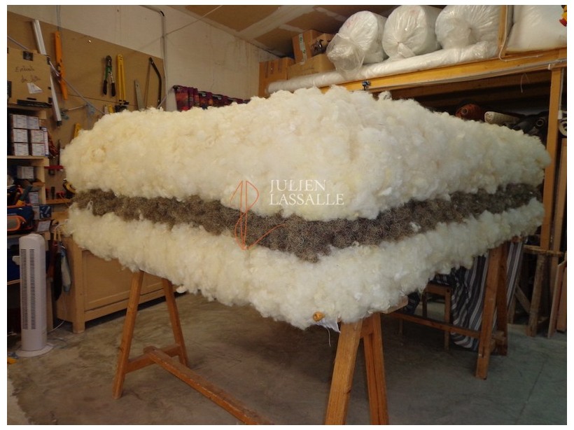 Matelas en laine Bio et crin animal fabrication artisanale