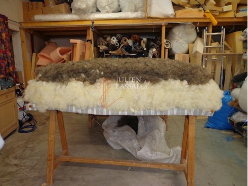 Matelas en laine Bio et crin animal fabrication artisanale