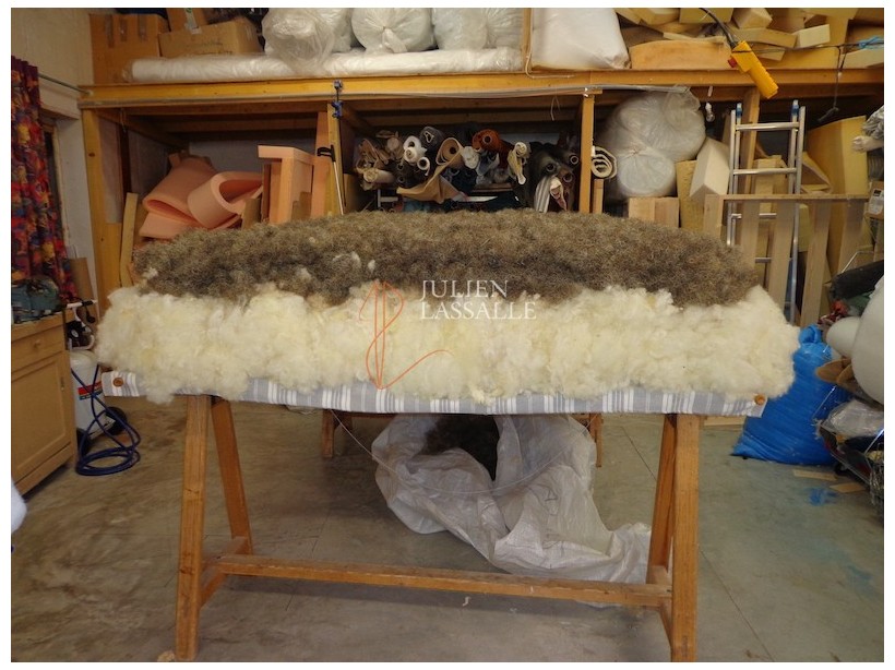 Matelas en laine Bio et crin animal fabrication artisanale