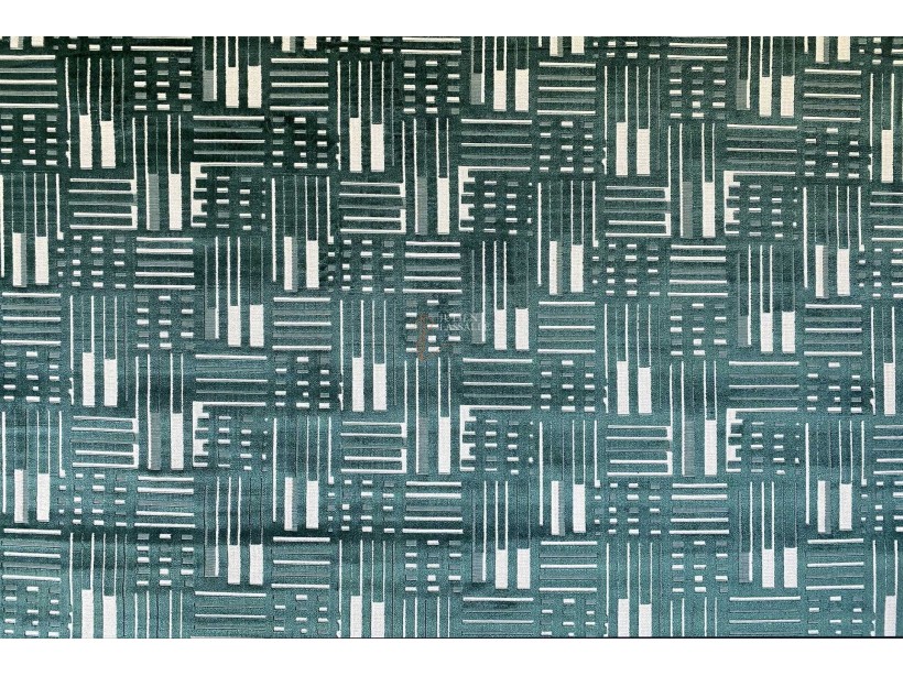 Tissus Tribeca motifs velours sur fond chenillé.