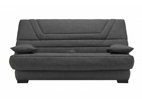 Banquette Clic-Clac tissu gris anthracite avec matelas BULTEX ép. 14cm