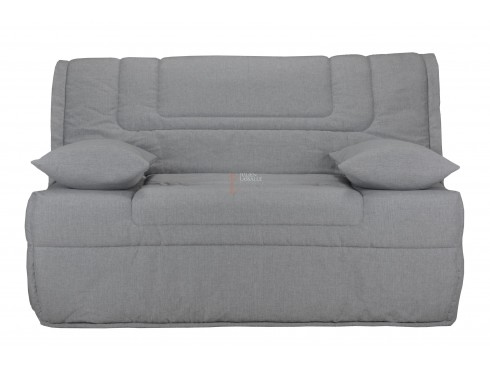 Banquette BZ BOLOGNE essentiel tissu gris chiné A969/A969, matelas BULTEX 140x190 cm ép. 12 cm
