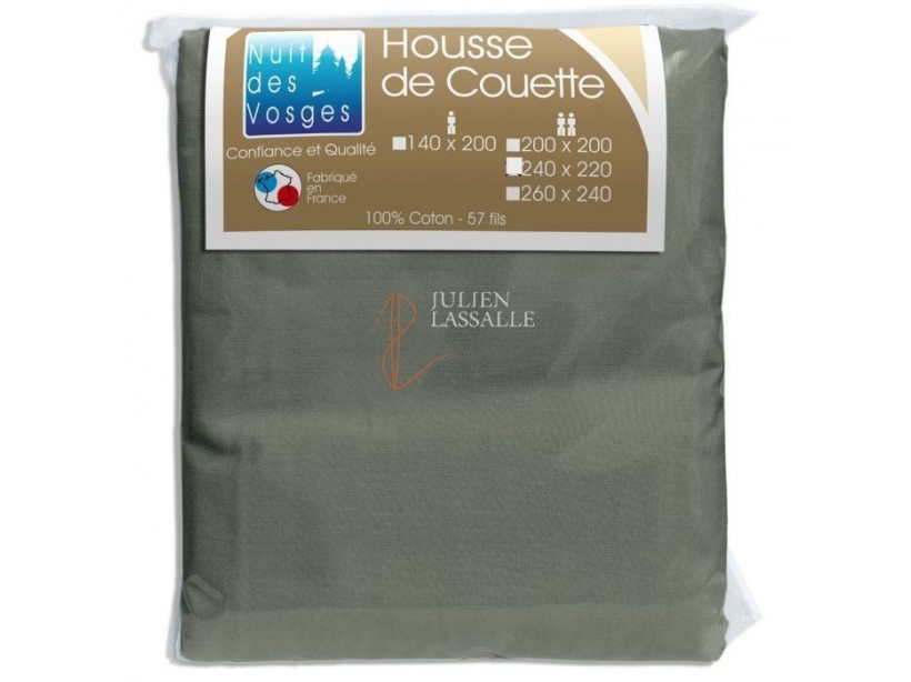 Housse de couette NUIT DES VOSGES 260x240 cm unie 100% coton.
