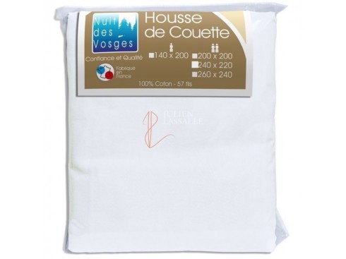 Housse de couette NUIT DES VOSGES 200x200 cm unie 100% coton.