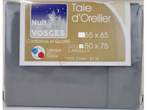 Taie d'oreiller rectangulaire NUIT DES VOSGES 50x75 cm 100% coton unie