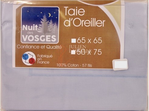 Taie d'oreiller rectangulaire NUIT DES VOSGES 50x75 cm 100% coton unie
