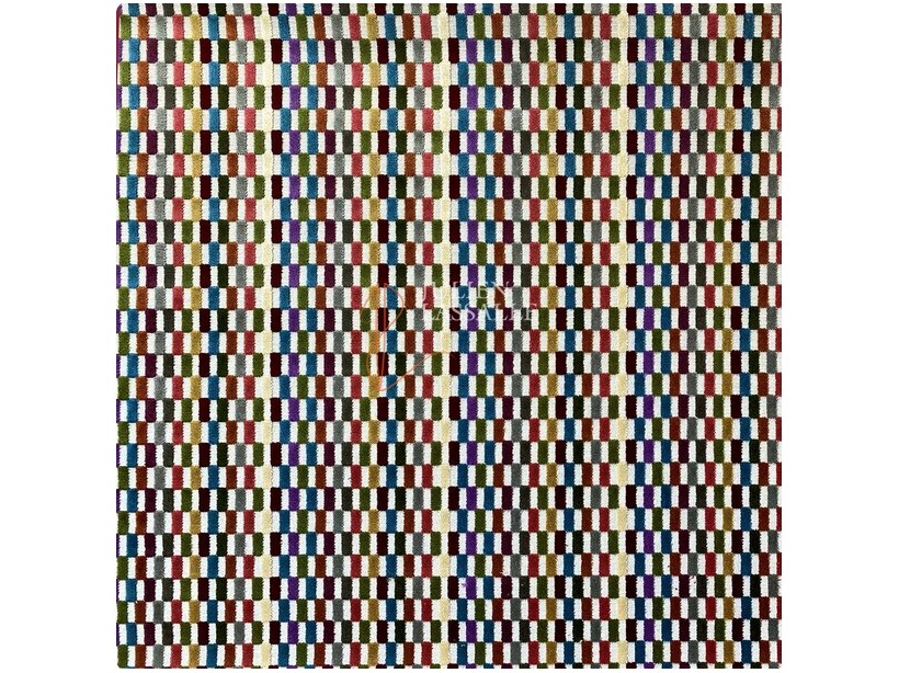 Tissu CANCUN Multicolore damiers de velours - Chanée Deschemaker