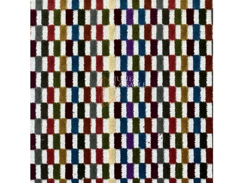 Tissu CANCUN Multicolore damiers de velours - Chanée Deschemaker