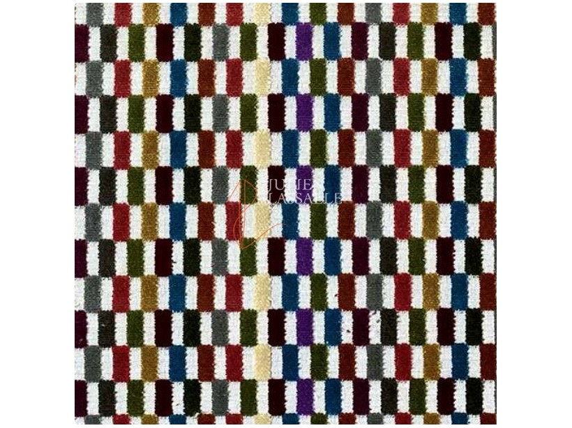 Tissu CANCUN Multicolore damiers de velours - Chanée Deschemaker