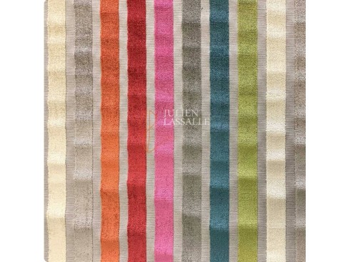 Tissu YUCATAN rayures de velours multicolores - Chanée Deschmaker