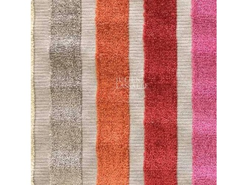 Tissu YUCATAN rayures de velours multicolores - Chanée Deschmaker