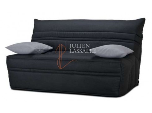 Banquette BZ Christiana 140 essentiel tissu gris anthracite A998/A996, matelas 140x190 cm ép.9 cm
