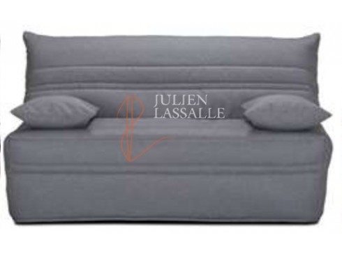 Banquette BZ Christiana 140 essentiel tissu gris chiné A969, matelas 140x190 cm ép. 9 cm