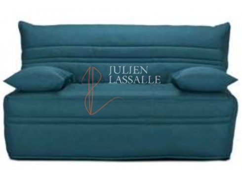 Banquette BZ christiana 140 essentiel tissu bleu canard A97, matelas 140x190 cm ép. 9 cm