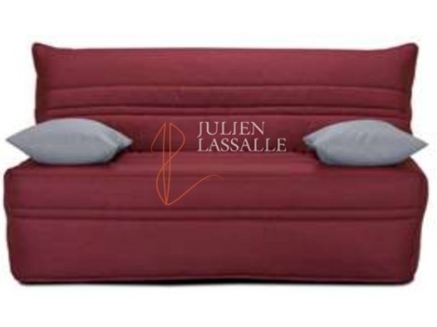 Banquette BZ christiana 140 essentiel tissu bordeaux chiné A995/A996, matelas 140x190 cm ép. 9 cm