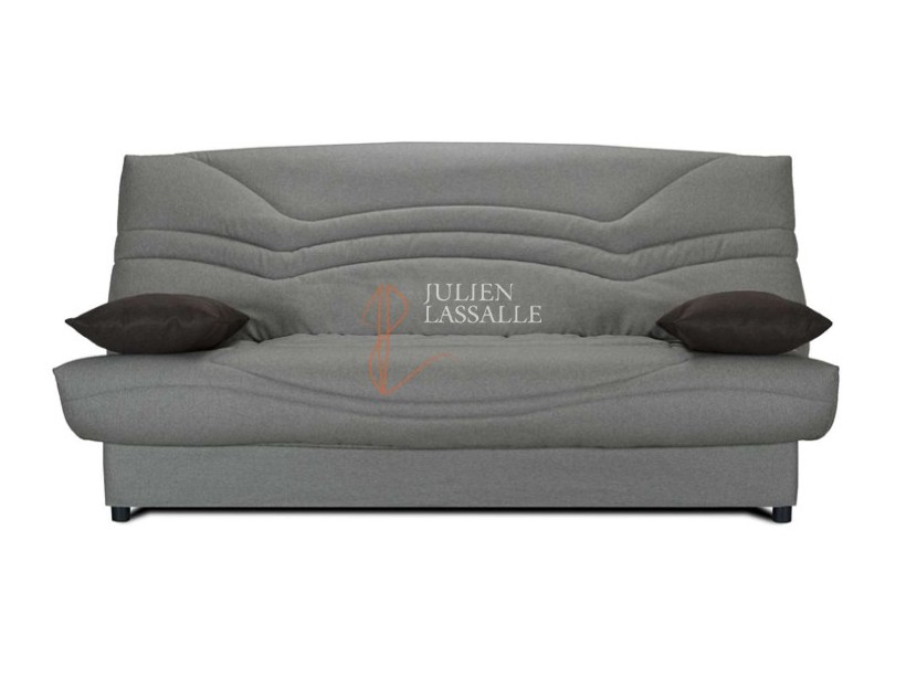 Banquette clic-clac tissu bronze avec matelas STARBED ép. 13 cm