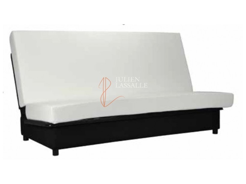 Banquette clic-clac tissu bronze avec matelas STARBED ép. 13 cm