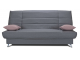 Banquette clic-clac tissu gris avec matelas STARBED ép. 13cm