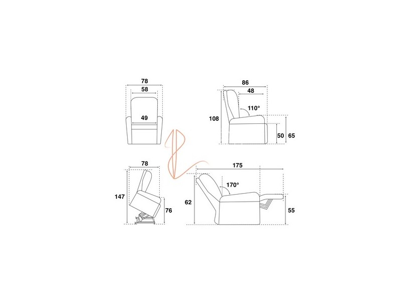 Fauteuil relax Morpho releveur 2 moteurs 100% allongé.