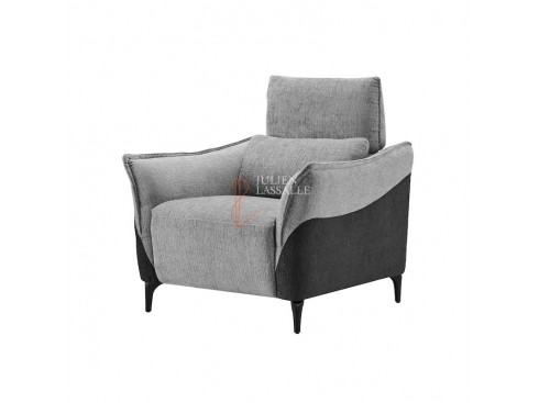 Canapé et fauteuil Dune tissu gris anthracite et carbone