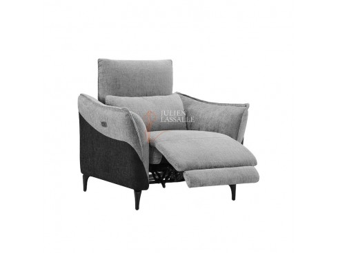 Canapé et fauteuil Dune tissu gris anthracite et carbone