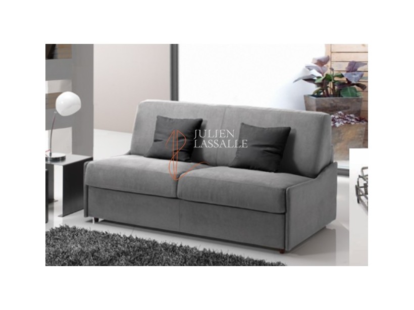 Canapé convertible en lit Slim couhage 140 cm avec mécanique à lattes.