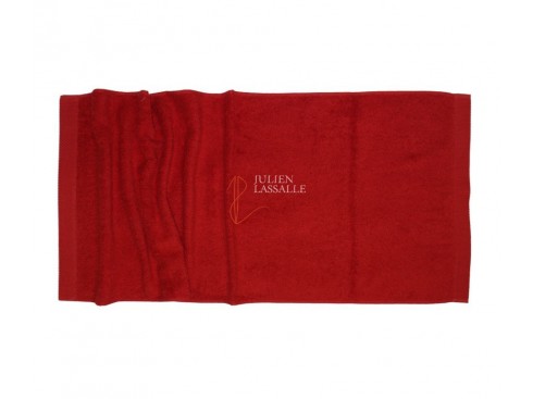 Serviette de toilette rouge 100% coton
