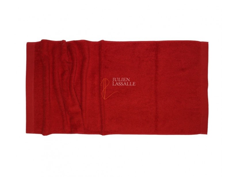 Serviette de toilette rouge 100% coton