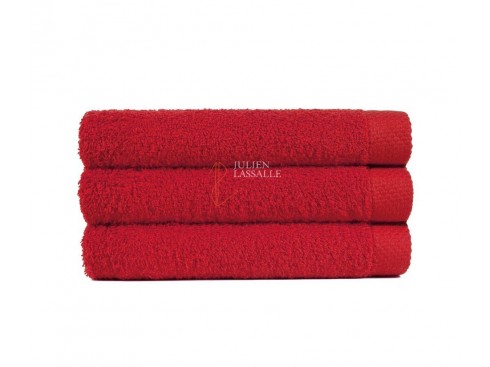 Serviette de toilette rouge 100% coton