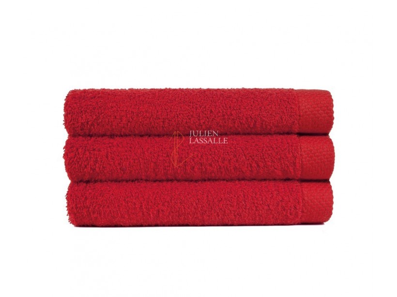 Serviette de toilette rouge 100% coton