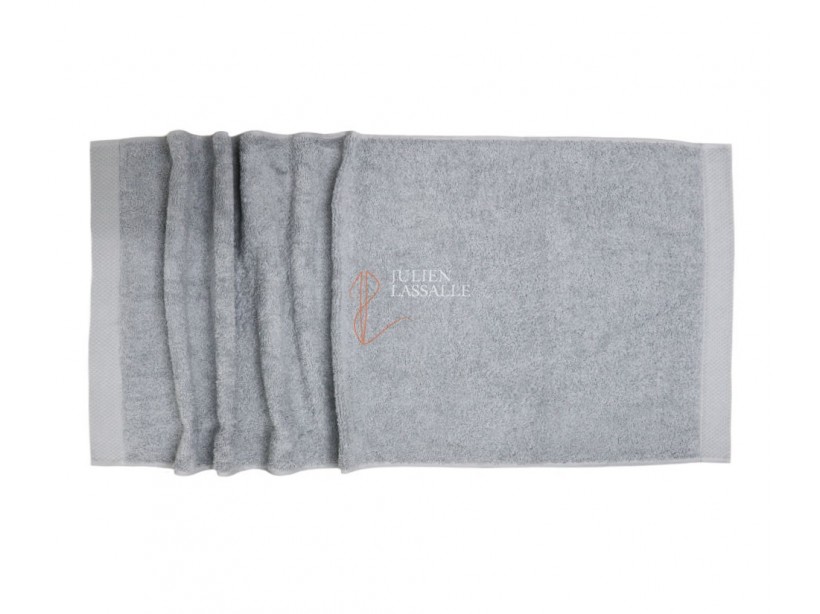 Serviette de toilette gris clair 100% coton