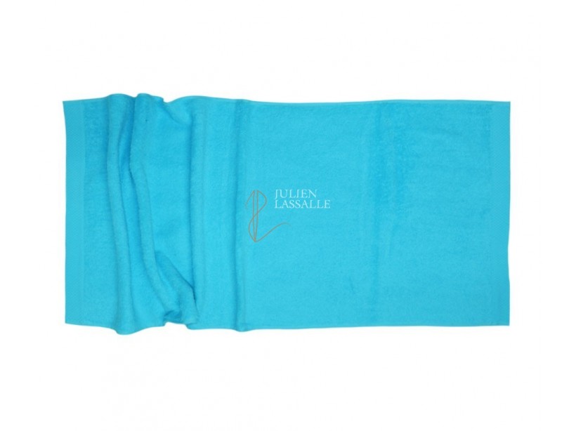 Serviette de toilette turquoise 100% coton