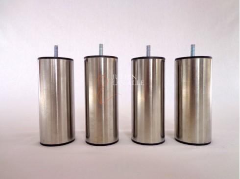 Lot de 4 pieds de lit inox cylindrique