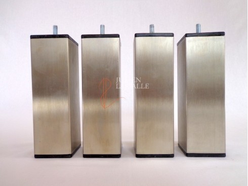 Lot de 4 pieds de lit inox carré