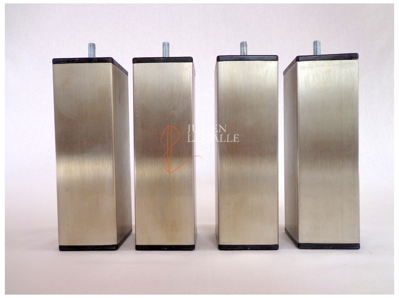 Lot de 4 pieds de lit inox carré