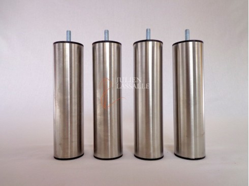 Lot de 4 pieds de lit acier cylindrique