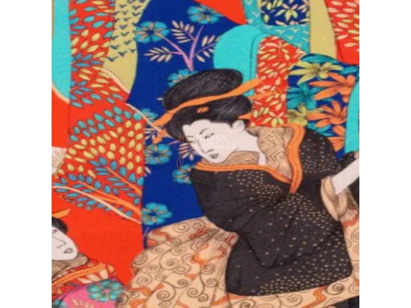 Tissu KIMONO motifs Japonais - THEVENON
