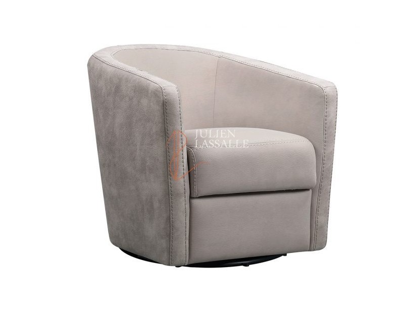 Fauteuil Caméléon pivotant tissu micro peau mastic