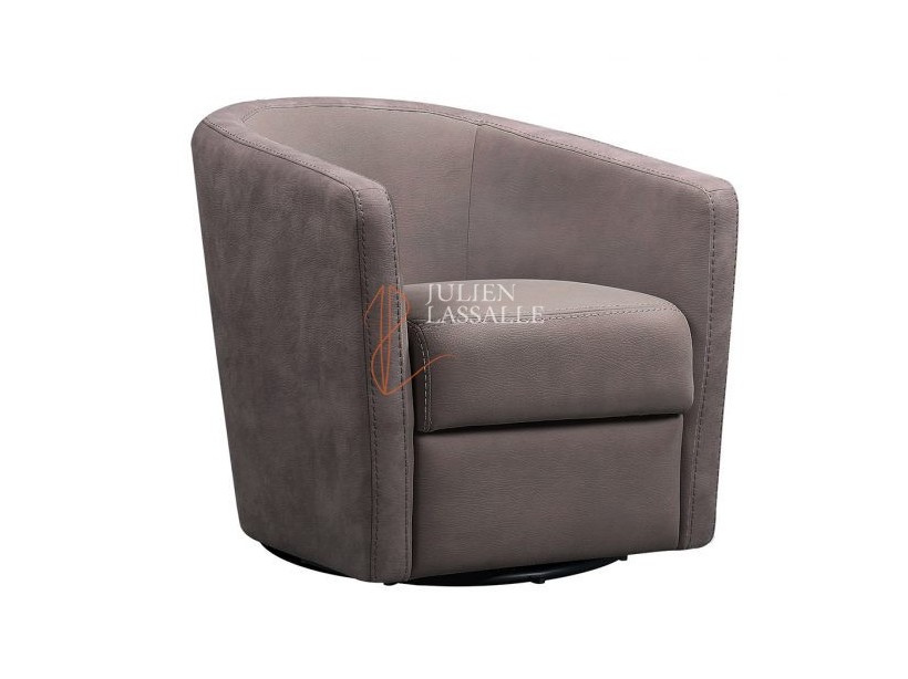 Fauteuil Caméléon pivotant tissus micro peau brun taupé