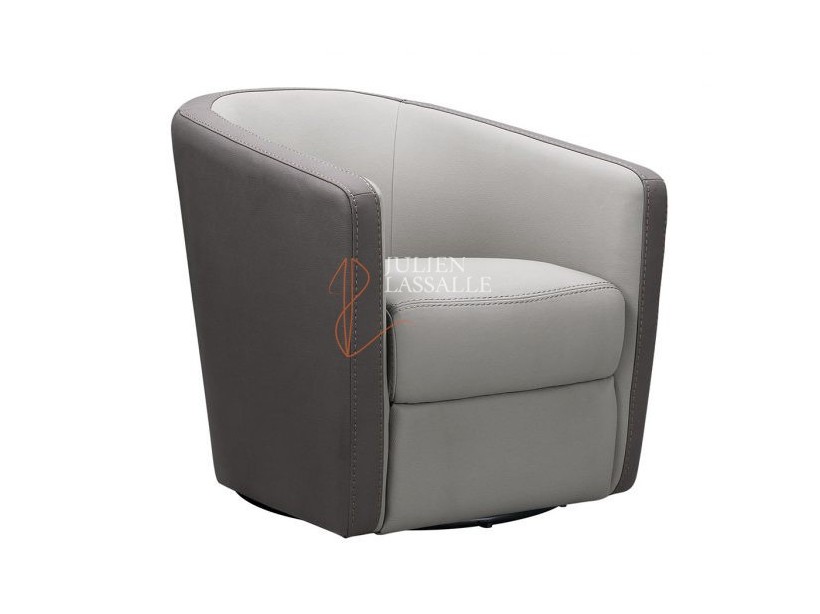 Fauteuil Caméléon pivotant tissu micro grain gris perle & plomb