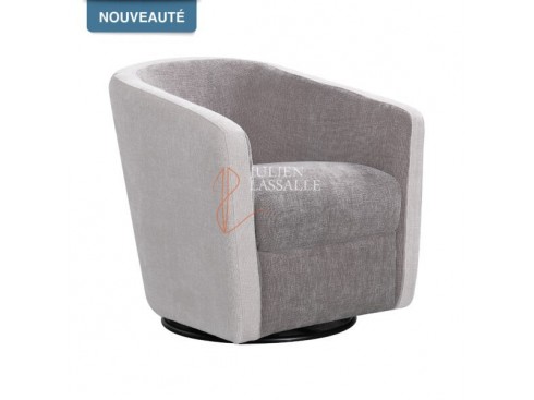 Fauteuil Cameleon pivotant tissus maillé gris foncé & gris clair