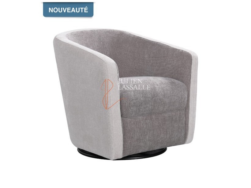 Fauteuil Cameleon pivotant tissus maillé gris foncé & gris clair