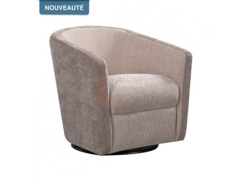 Fauteuil Cameleon pivotant tissus maillé beige & moka