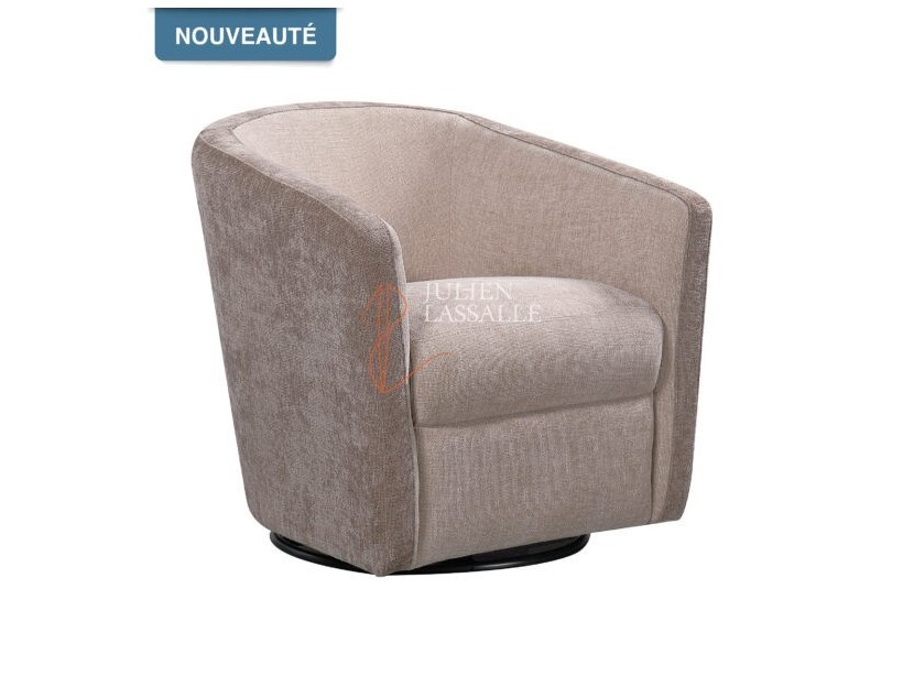 Fauteuil Cameleon pivotant tissus maillé beige & moka