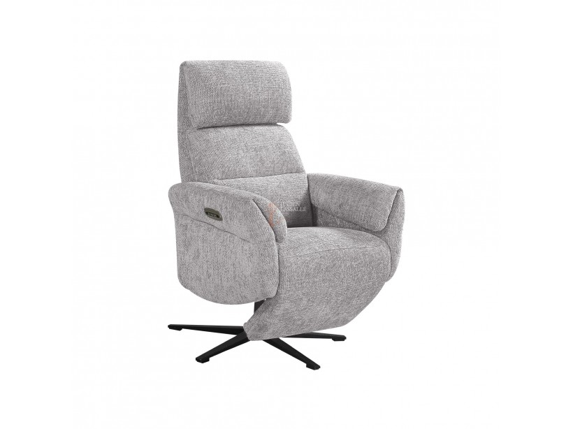 Fauteuil Nuage pivotant bi-moteur tissu gris