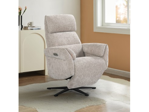 Fauteuil Nuage pivotant bi-moteur tissu beige