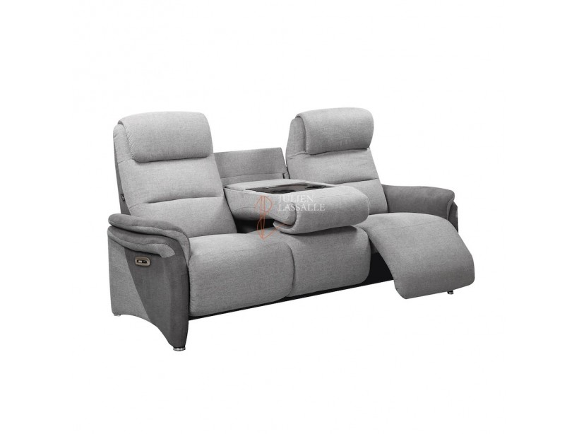 Canapé ou fauteuil de relaxation Plénitude tissu gris clair & gris foncé