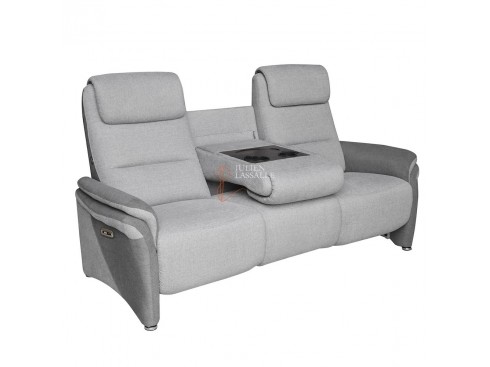 Canapé ou fauteuil de relaxation Plénitude tissu gris clair & gris foncé